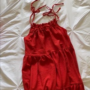 H&M Red Tiered dress with tie straps